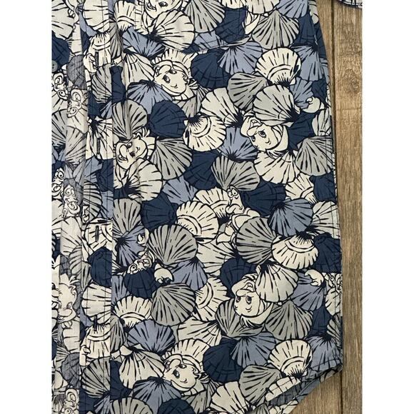 Disney Little Mermaid Sebastian Flounder Hawaiian Button-Up Shirt Size XS - Picture 2 of 5